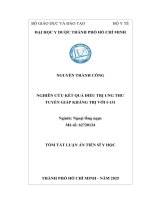 Tóm tắt luận Án nghiên cứu kết quả Điều trị ung thư tuyến giáp kháng trị với i 131