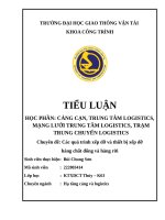 Cảng cạn, trung tâm logistics, mạng lưới trung tâm logistics, trạm trung chuyển logistics chuyên Đề các quá trình xếp dỡ và thiết bị xếp dỡ hàng chất Đống và hàng rời