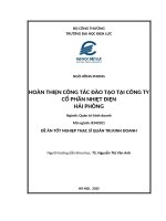 Hoàn thiện công tác Đào tạo tại công ty cổ phần nhiệt Điện hải phòng