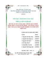 Tư duy logic học trong quá trình nhận thức và ra quyết Định   Ứng dụng logic học vào lựa chọn nghề nghiệp của sinh viên hiện nay