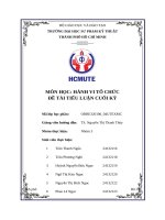 Môn học hành vi tổ chức Đề tài tiểu luận cuối kỳ