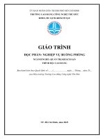 Giáo trình nghiệp vụ buồng phòng nghề quản trị khách sạn trình Độ cao Đẳng châu văn bình