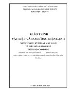 Giáo trình vật liệu Đo lường Điện lạnh nghề kỹ thuật máy lạnh và Điều hòa không khí trình Độ cao Đẳng