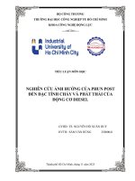 IUH - NGHIÊN CỨU ẢNH HƯỞNG CỦA PHUN POST ĐẾN ĐẶC TÍNH CHÁY VÀ PHÁT THẢI CỦA ĐỘNG CƠ DIESEL