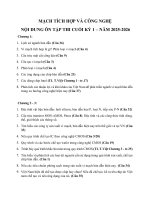 NỘI DUNG ÔN TẬP THI CUỐI KỲ - MẠCH TÍCH HỢP VÀ CÔNG NGHỆ