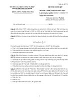 IUH - Đề thi cuối kỳ - NHIỆT ĐỘNG HOÁ HỌC - 16/12/2022