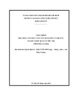 Giáo trình tổ chức cung Ứng hàng hóa và dịch vụ nghề quản lý siêu thị trình Độ cao Đẳng lê minh trung