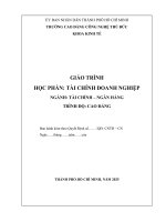 Giáo trình tài chính doanh nghiệp nghề tài chính ngân hàng trình Độ cao Đẳng lê thị tú anh, nguyễn thân