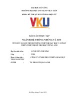 Đề tài bảo trì hệ thống thiết bị dạy học và phát triển thiết bị hỗ trợ học tiếng anh