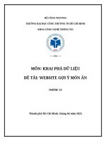 Môn khai phá dữ liệu Đề tài website gợi Ý món Ăn