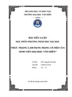 Tiểu luận học phần phương pháp học Đại học thực trạng lạm dụng mạng xã hội của sinh viên Đại học văn hiến