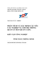 Phân tích và xác Định các yêu cầu nghiệp vụ cho hệ thống quản lý bán quán cafe