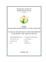 Vai trò của cộng Đồng dân cư trong hoạt Động bảo vệ môi trường   thực trạng tại việt nam