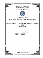 Kĩ năng quản lý thời gian của sinh viên Đại học văn hiến