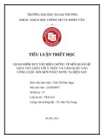 Quan Điểm duy vật biện chứng về mối quan hệ giữa vật chất với Ý thức và vận dụng vào công cuộc Đổi mới Ở Đất nước ta hiện nay