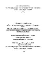 Đề tài thói quen Ăn vặt gây Ảnh hưởng xấu Đến sức khỏe của sinh viên tại thành phố hồ chí minh