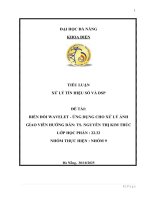 Biến Đổi wavelet   Ứng dụng cho xử lý Ảnh