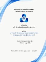 Đề tài lý thuyết về singular value decompostion Ứng dụng svd vào hệ thống gợi Ý