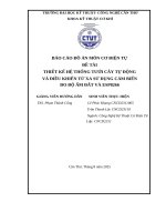 Đề tài thiết kế hệ thống tưới cây tự Động và Điều khiển từ xa sử dụng cảm biến Đo Độ Ẩm Đất và esp8266
