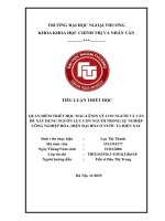 Quan Điểm triết học mác lênin về con người và vấn Đề xây dựng nguồn lực con người trong sự nghiệp công nghiệp hóa, hiện Đại hóa Ở nước ta hiện nay