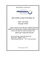 Thực trạng tuân thủ quy trình chăm sóc thiết yếu cho bà mẹ và trẻ sơ sinh trong và ngay sau mổ lấy thai tại khoa sản bệnh viện twqđ 108 năm 2021