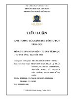 Tiểu luận Ảnh hưởng của giáo dục Đến tư duy tích cực