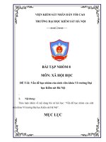 Môn xã hội học Đề tài vấn Đề học nhóm của sinh viên khóa vi trường Đại học kiểm sát hà nội