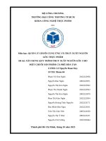 Đề tài xây dựng quy trình truy xuất nguồn gốc cho một chuỗi sản phẩm cà phê hòa tan