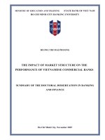 Tóm tắt tiếng anh Ảnh hưởng của cấu trúc thị trường Đến hoạt Động của các ngân hàng thương mại việt nam
