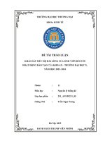 Khảo sát mức Độ hài lòng của sinh viên Đối với hoạt Động Đào tạo của khoa d – trường Đại học x, năm học 2023–2024