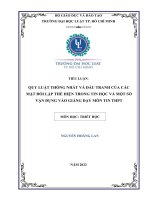 Quy luật thống nhất và Đấu tranh của các mặt Đối lập thể hiện trong tin học và một số vận dụng vào giảng dạy môn tin thpt