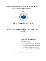 Báo cáo Đồ Án môn học Đề tài website quản lý du lịch – Đặt tour