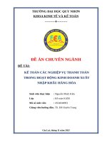 Kế toán các nghiệp vụ thanh toán trong hoạt Động kinh doanh xuất nhập khẩu hàng hóa