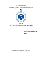 Báo cáo thực hành Đánh giá cảm quan thực phẩm