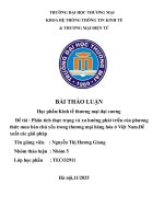 Phân tích thực trạng và xu hướng phát triển của phương thức mua bán chủ yếu trong thương mại hàng hóa Ở việt nam đề xuất các giải pháp