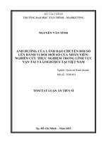 Tóm tắt Ảnh hưởng của lãnh Đạo chuyển Đổi số lên hành vi Đổi mới số của nhân viên nghiên cứu thực nghiệm trong lĩnh vực vận tải và logistics tại việt nam