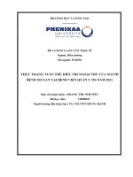 Thực trạng tuân thủ Điều trị ngoại trú của người bệnh xơ gan tại bệnh viện quân y 354 năm 2021