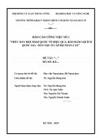 Báo cáo công việc số 1 thúc Đẩy hội nhập quốc tế hiệu quả, bảo Đảm lợi Ích quốc gia   dân tộc Ở cấp Độ toàn cầu