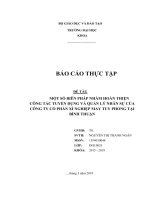 Một số biên pháp nhằm hoàn thiện công tác tuyển dụng và quản lý nhân sự của công ty cổ phần xí nghiệp may tuy phong tại bình thuận