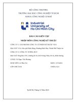 IUH - BÁO CÁO KIẾN TẬP - NHẬP MÔN CÔNG NGHỆ KỸ THUẬT