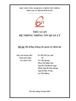 Tiểu luận hệ thống thông tin quản lý Đề tài hệ thống thông tin quản trị nhân lực