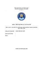 Tiểu luận  vai trò của giáo dục môi trường trong trường học việt nam