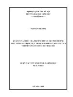Quản lý văn hóa nhà trƣờng trung học phổ thông thực hành sƣ phạm trực thuộc cơ sở Đào tạo giáo viên theo hƣớng tổ chức biết học hỏi