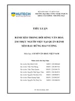 Bánh xèo trong Đời sống văn hoá Ẩm thực người việt tại quán bánh xèo rau rừng hai vương