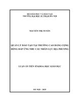 QUẢN LÝ ĐÀO TẠO TẠI TRƯỜNG CAO ĐẲNG CỘNG ĐỒNG ĐÁP ỨNG NHU CẦU NHÂN LỰC ĐỊA PHƯƠNG 