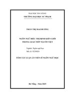 Tóm tắt ngôn ngữ biểu thị Định kiến giới trong giao tiếp người việt