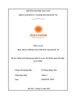 Đề tài chính sách thương mại quốc tế và các vấn Đề liên quan Đến dịch vụ tài chính