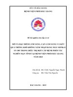 Mô tả Đặc Điểm lâm sàng, cận lâm sàng và kết quả thông khí không xâm nhập bằng máy sepray st 30f trong Điều trị Đợt cấp bệnh phổi tắc nghẽn mạn tính tại bệnh viện phổi bắc giang năm 2023
