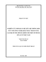 Tóm tắt nghiên cứu mối quan hệ giữa hệ thống khe nứt với công nghệ khai thác nhằm nâng cao hệ số thu hồi Đá khối cho một số mỏ Đá Ốp lát Ở việt nam