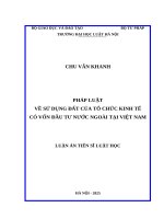 Pháp luật về sử dụng Đất của tổ chức kinh tế có vốn Đầu tư nước ngoài tại việt nam